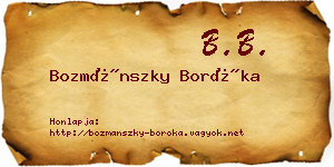 Bozmánszky Boróka névjegykártya